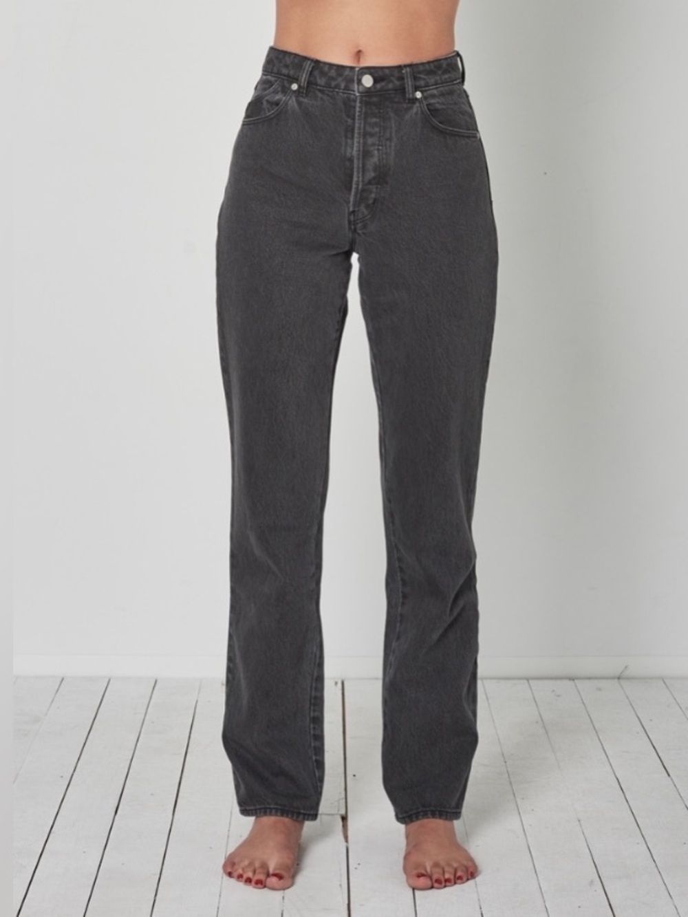 Rollas Classic Straight High Rise Jeans Vintage Black size 28